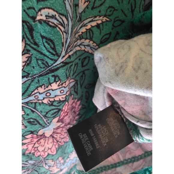 Torrid Super Soft Knit Top 3x Womens Plus Size Green Floral V Neck Pullover - Picture 5 of 6